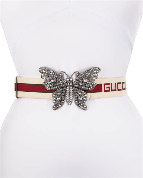 gucci crystal butterfly belt|gucci butterfly belt buckle.